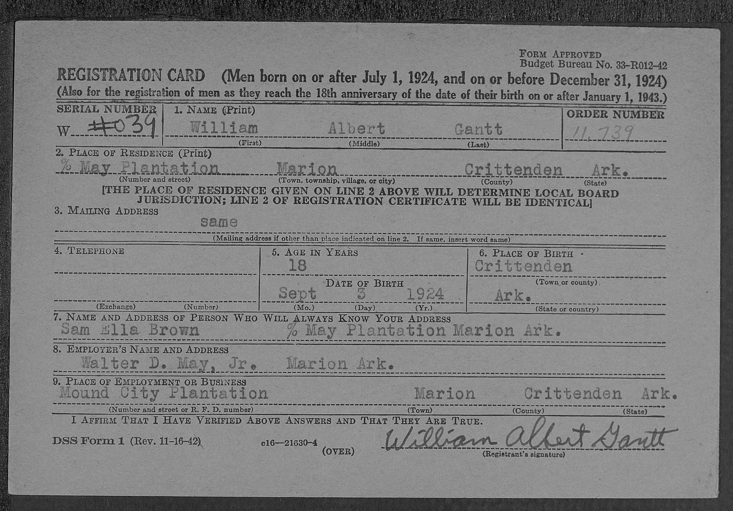 Arkansas First Draft Registration Cards 1940-1945